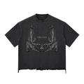 OBSIDIAN — Snow-Wash Raw-Hem Boxy Tee