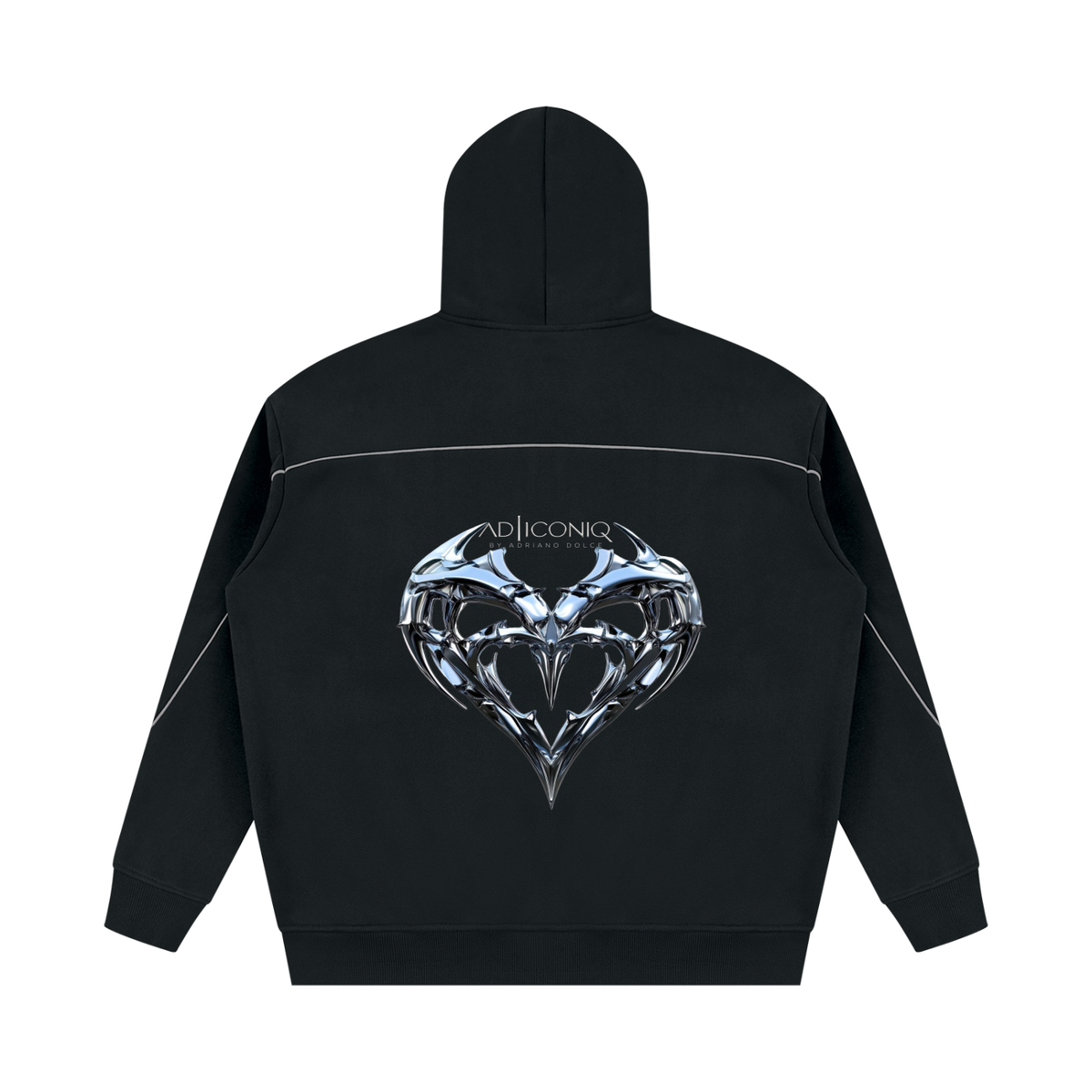 Unisex Oversized Piping Fleece Hoodie