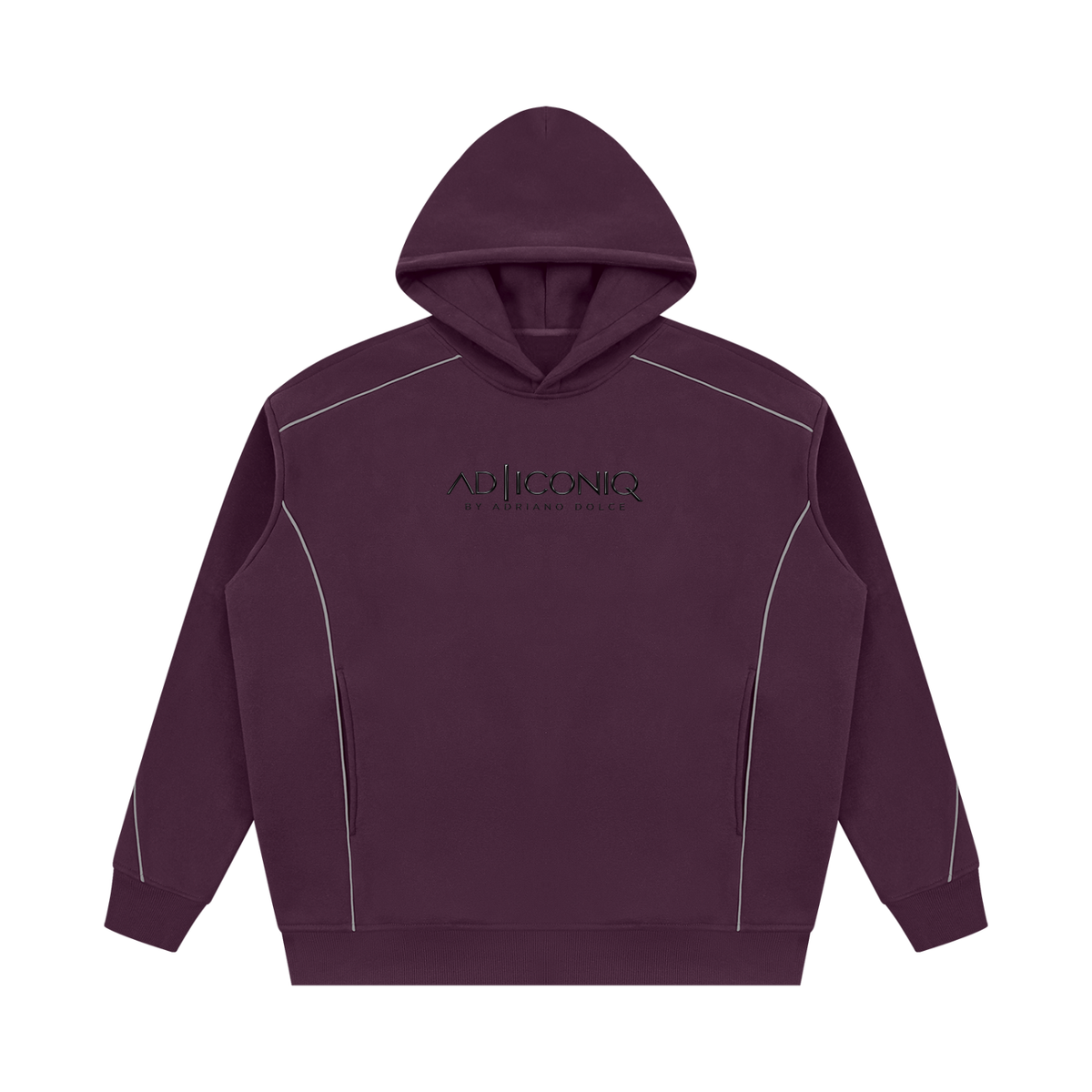 Unisex Oversized Piping Fleece Hoodie