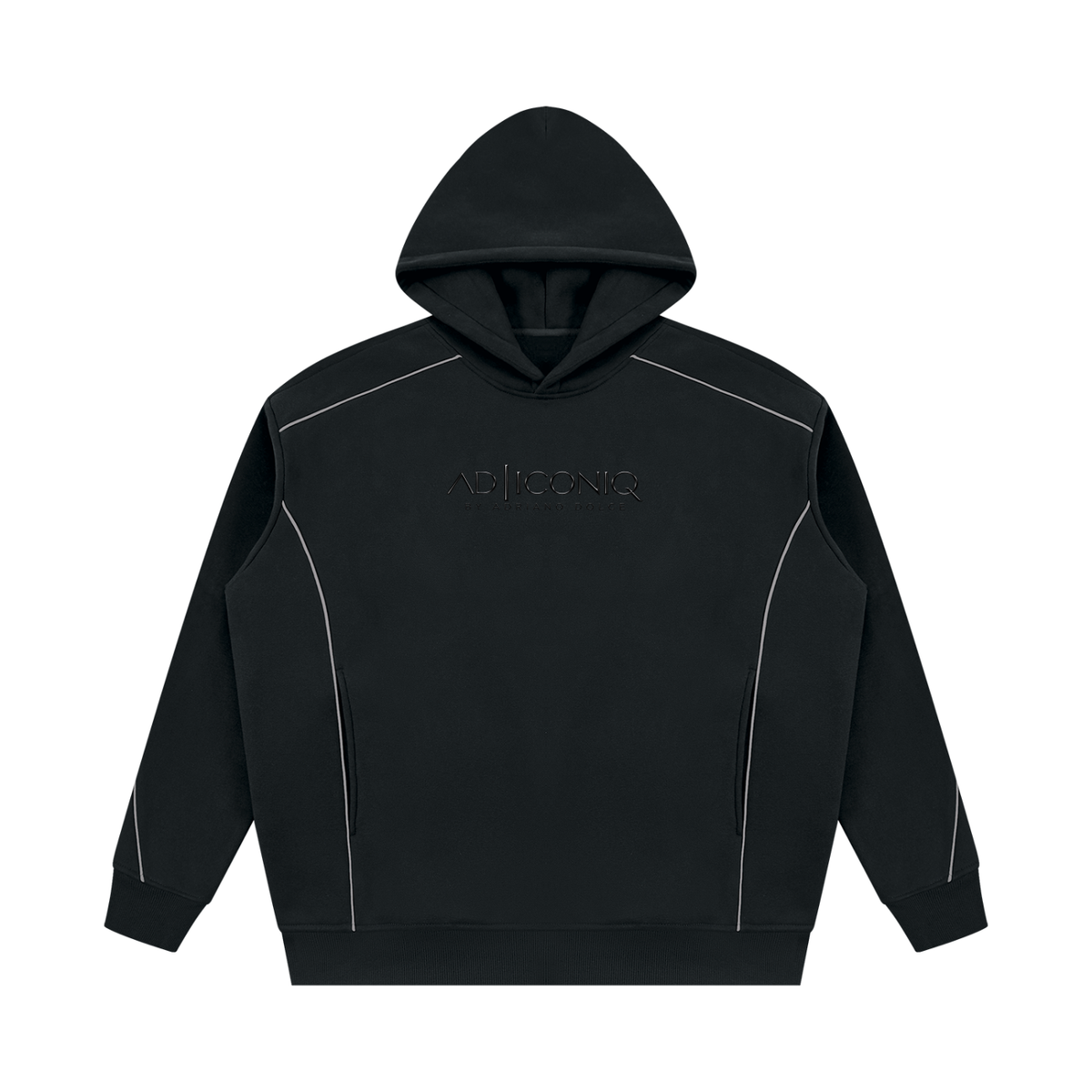 Unisex Oversized Piping Fleece Hoodie