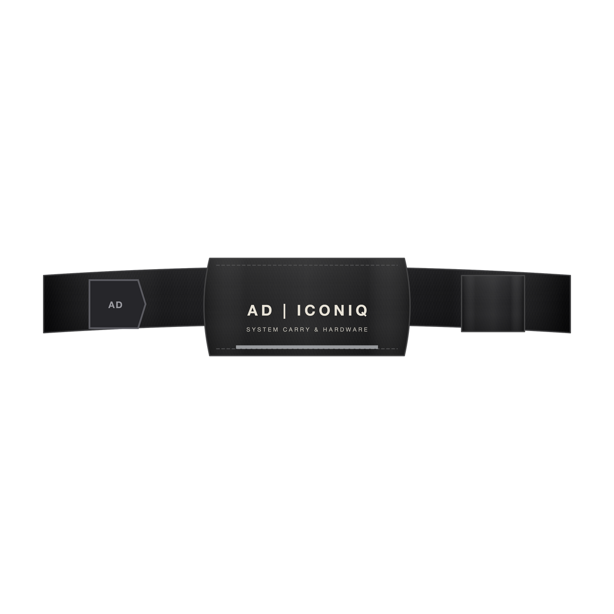 AD | ICONIQ KINETIC-01 Modular Magnetic Running Belt — Void Black — front, pre-production visual