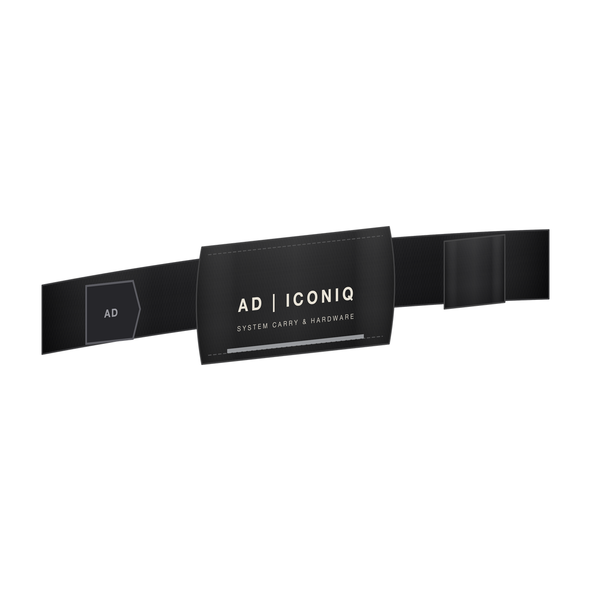 AD | ICONIQ KINETIC-01 Modular Magnetic Running Belt — Void Black — front 3/4, pre-production visual