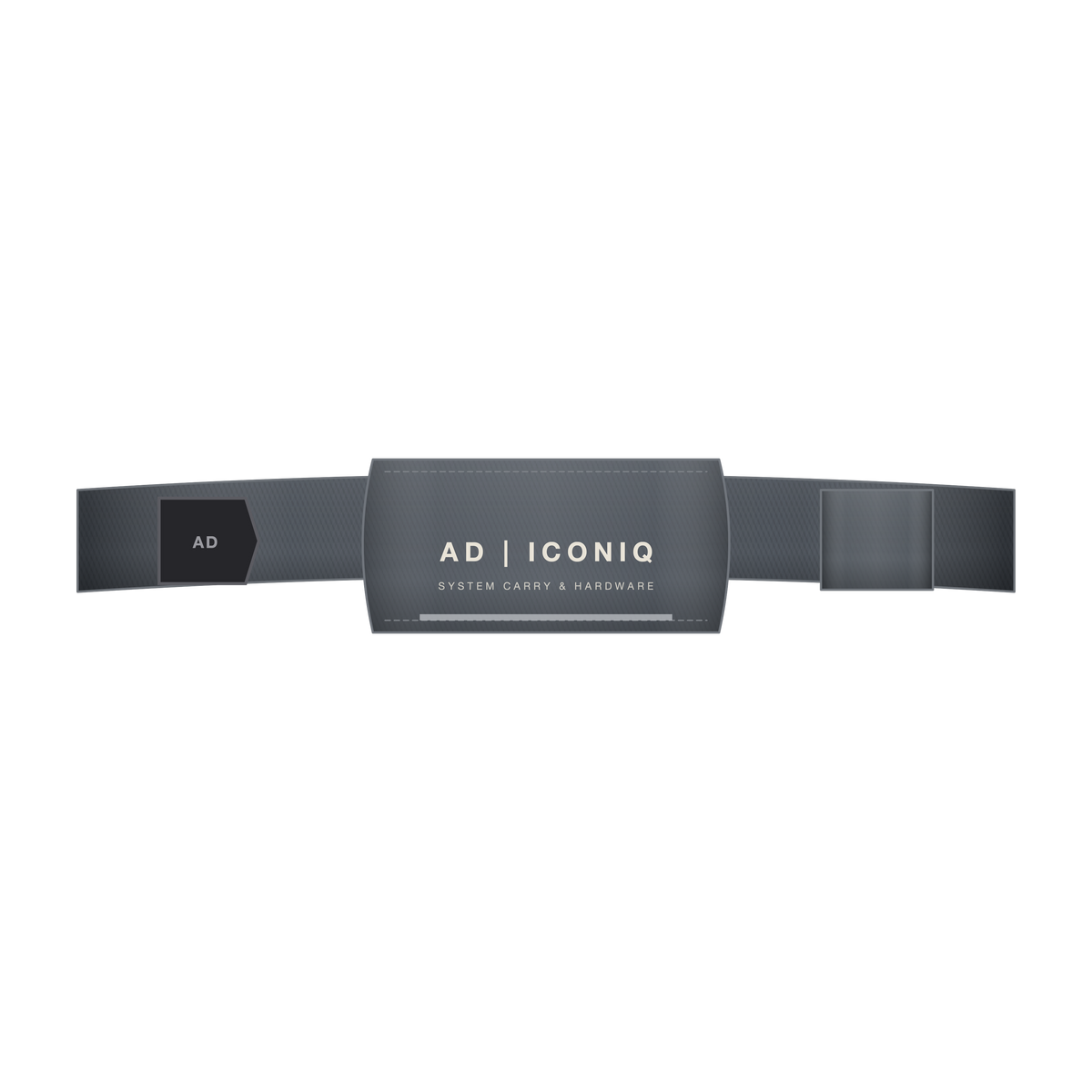 AD | ICONIQ KINETIC-01 Modular Magnetic Running Belt — Matte Slate — front, pre-production visual