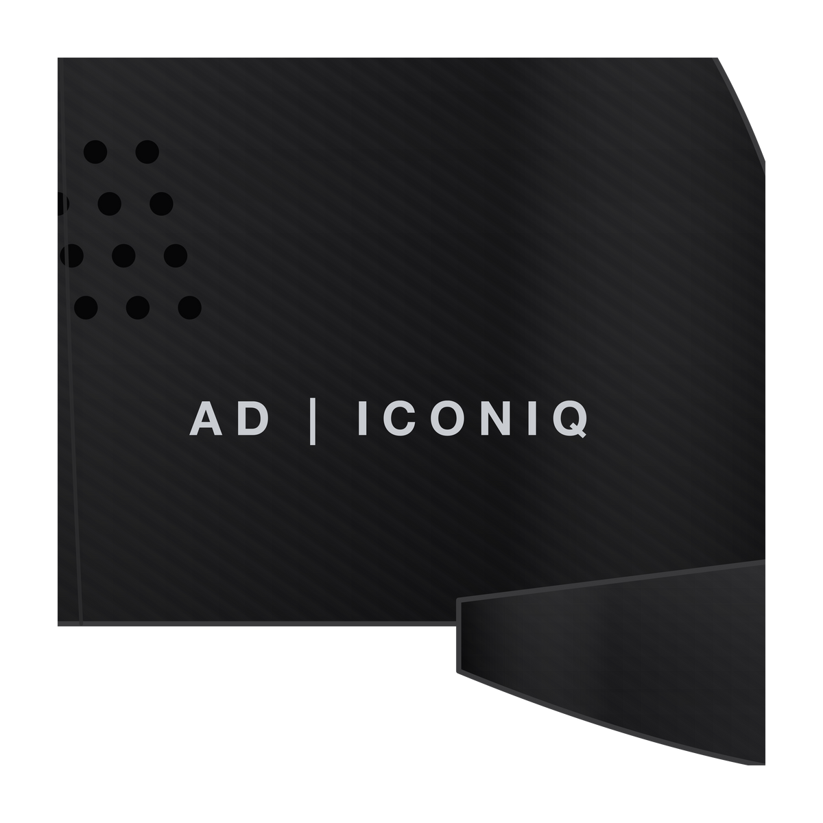 AD | ICONIQ MONOLITH-01 Technical Lightweight Cap — Void Black — branding detail, pre-production visual