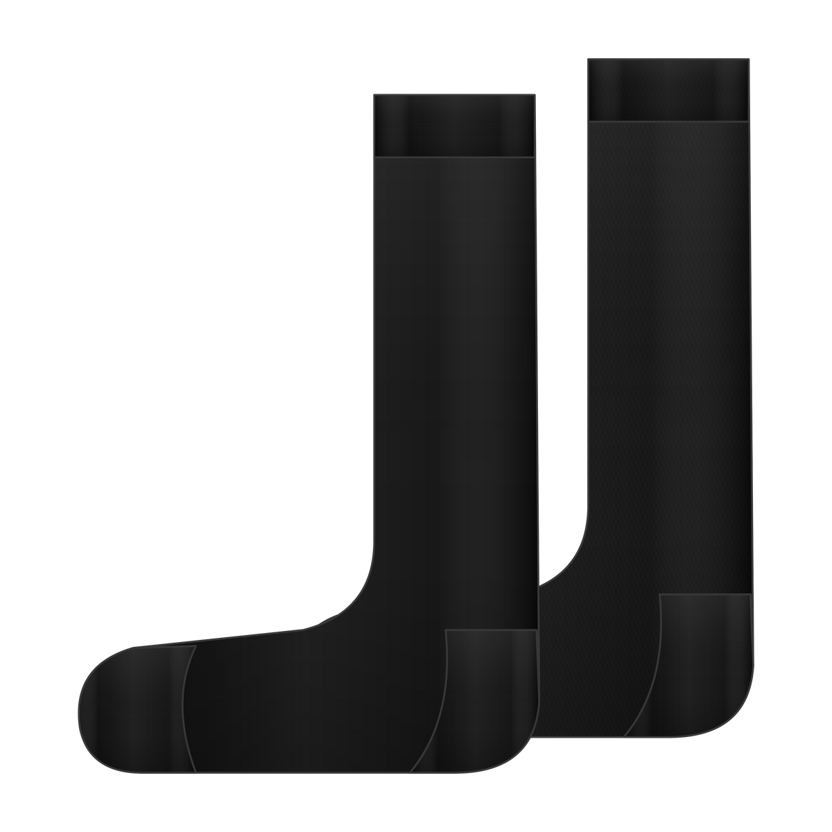 AD | ICONIQ STATIC-01 Compression Crew Sock (2 Pack) — Pitch Black — pair back, pre-production visual