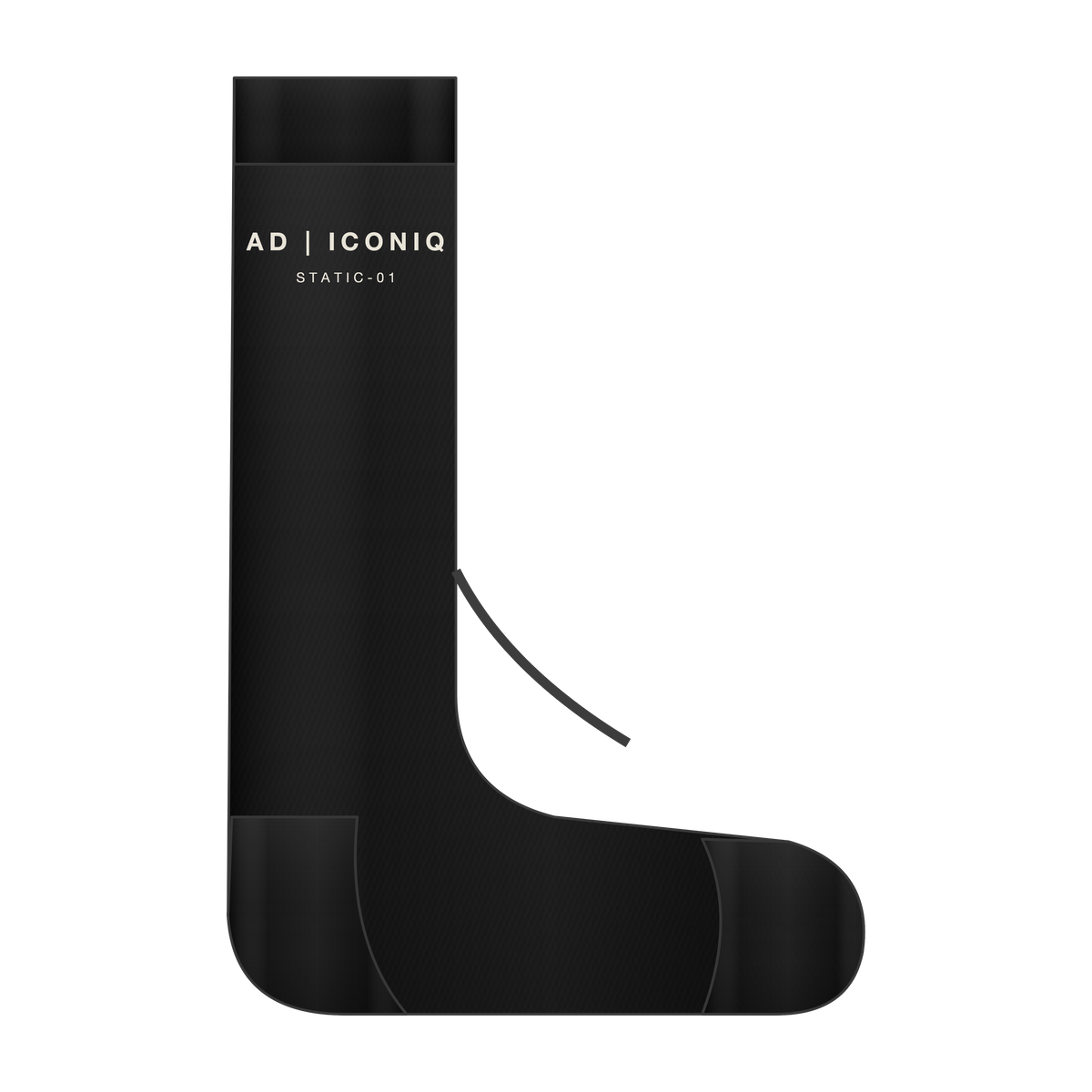 AD | ICONIQ STATIC-01 Compression Crew Sock (2 Pack) — Pitch Black — side, pre-production visual