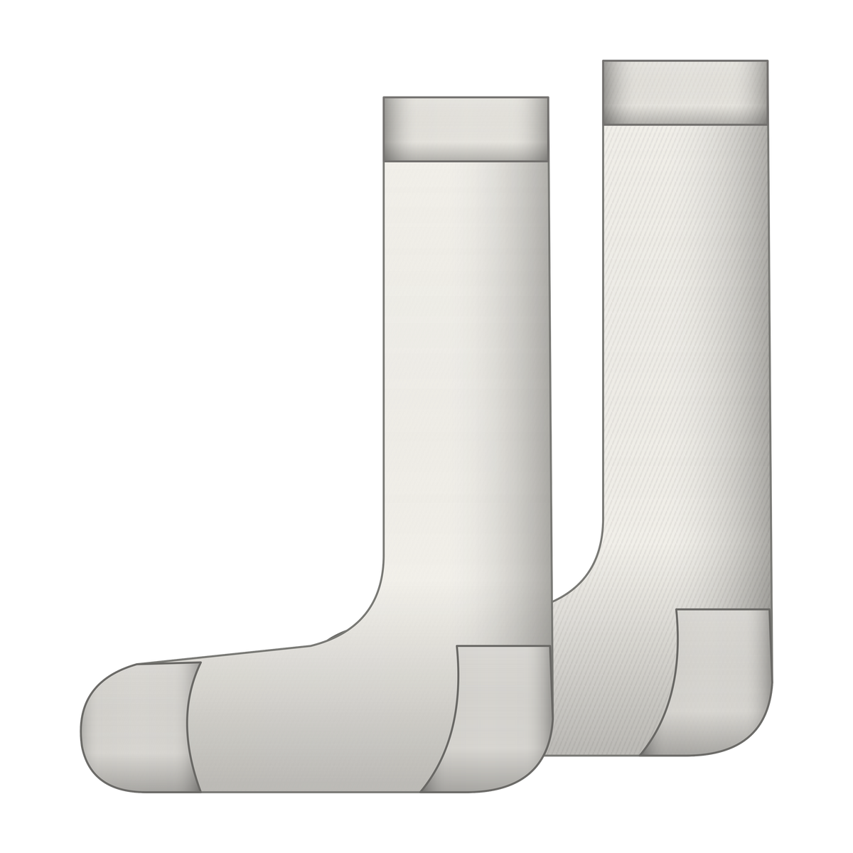 AD | ICONIQ STATIC-01 Compression Crew Sock (2 Pack) — Raw White — pair back, pre-production visual