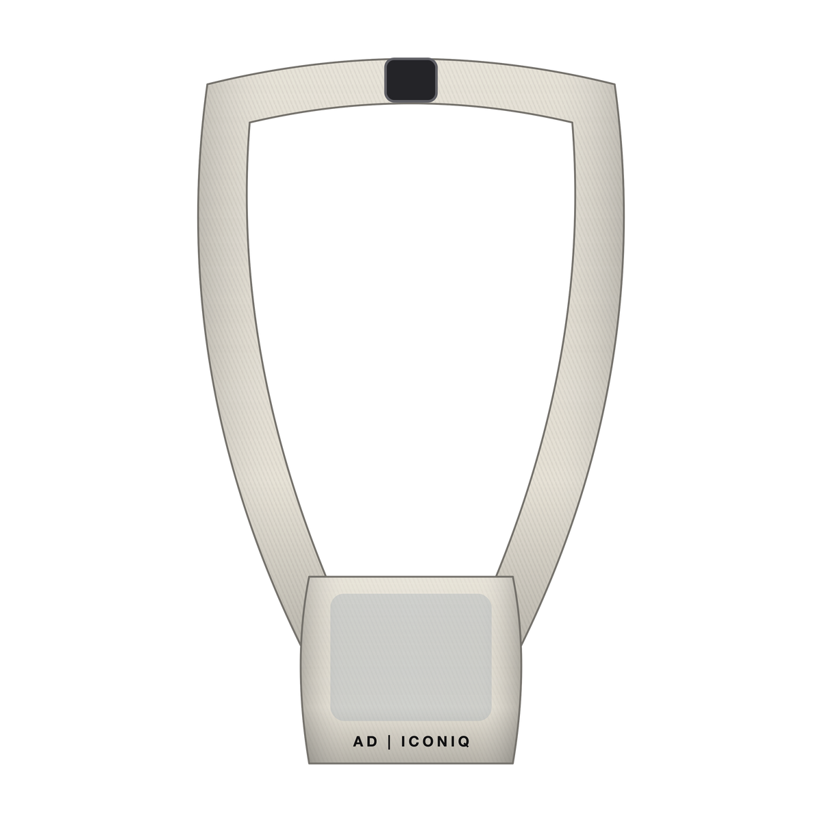 AD | ICONIQ AERO-W01 Ergonomic Crossbody Phone Harness — Raw Chalk — front, pre-production visual