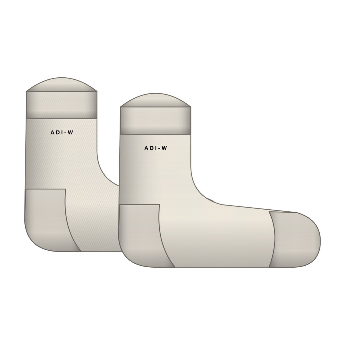 AD | ICONIQ AERO-W02 Ankle Tab Performance Sock (2 Pack) — Bone White — pair front, pre-production visual