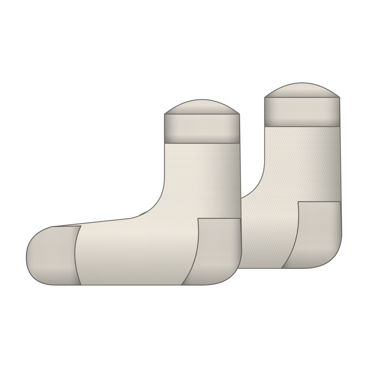 AD | ICONIQ AERO-W02 Ankle Tab Performance Sock (2 Pack) — Bone White — pair back, pre-production visual