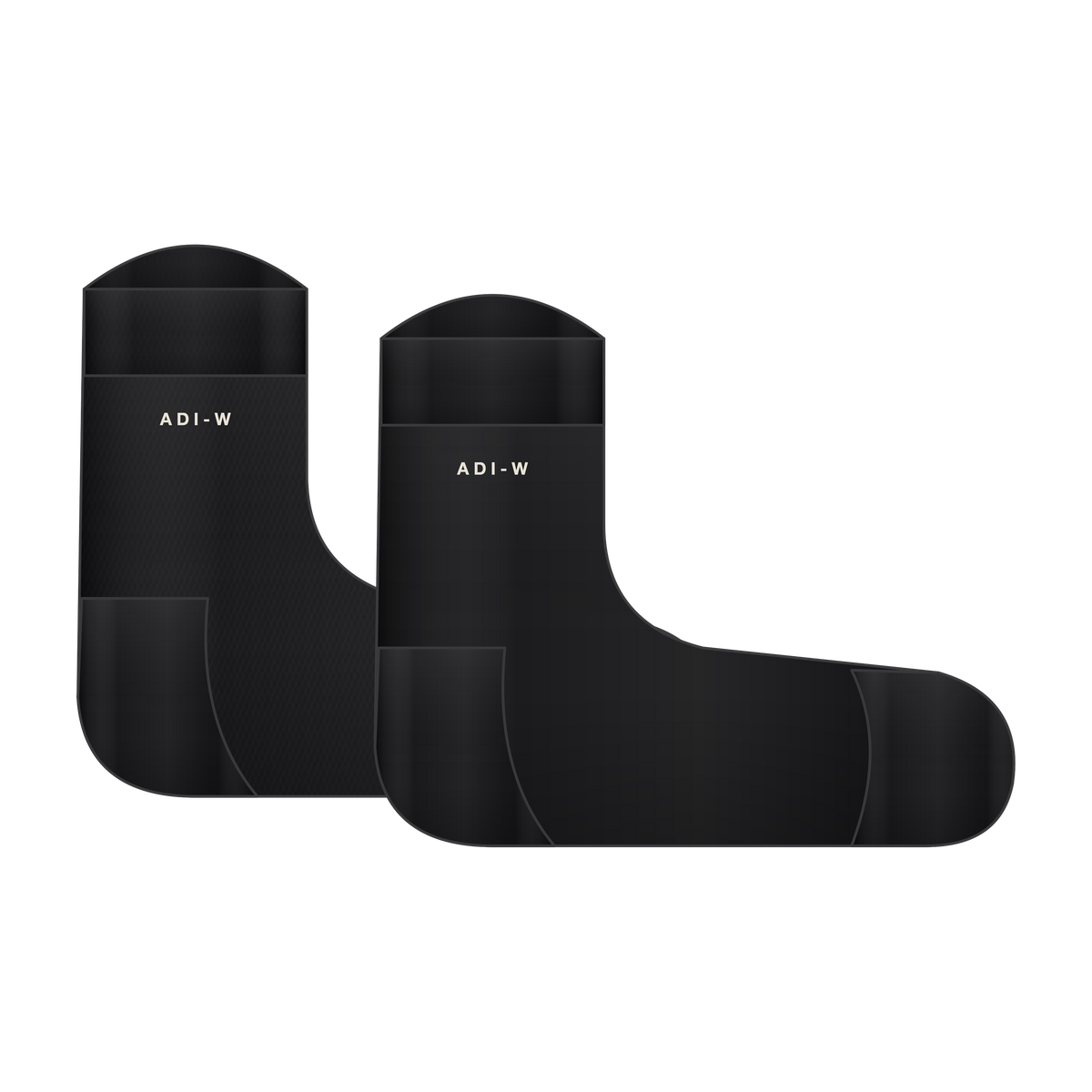 AD | ICONIQ AERO-W02 Ankle Tab Performance Sock (2 Pack) — Void Black — pair front, pre-production visual