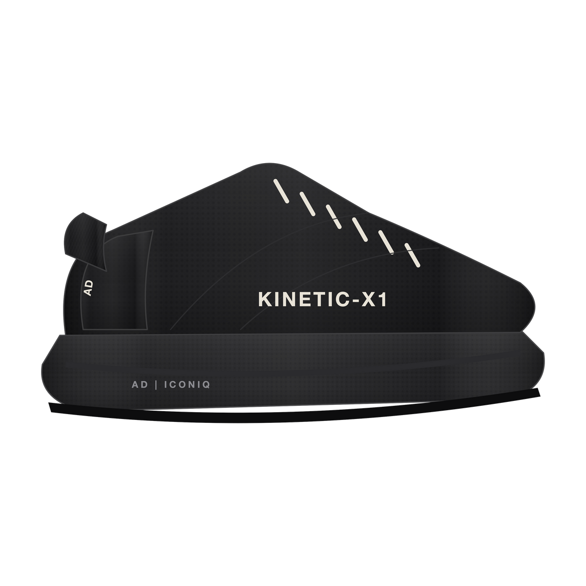 AD | ICONIQ KINETIC-X1 Carbon Strata Road Racer — Void Monolith — lateral, pre-production visual