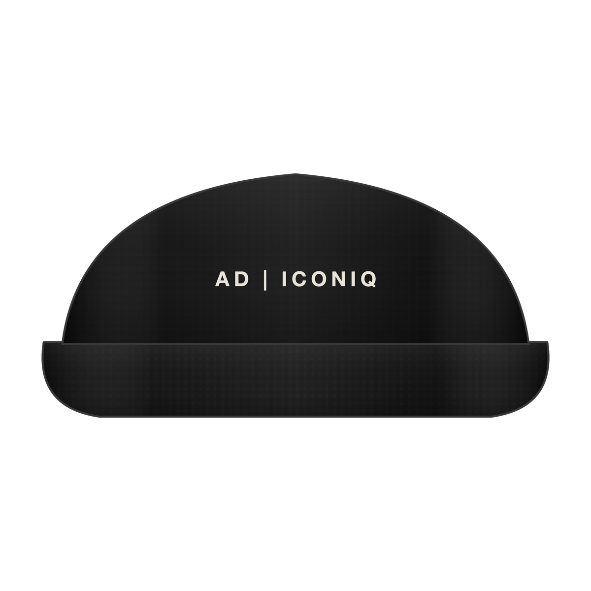 AD | ICONIQ VOID-R1 Sculptural Recovery Slide — Pitch Black — front, pre-production visual