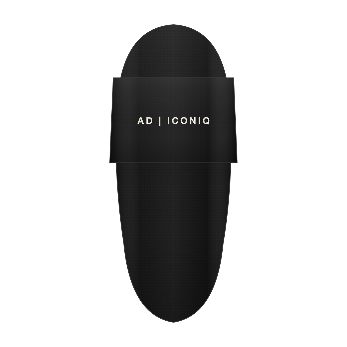AD | ICONIQ VOID-R1 Sculptural Recovery Slide — Pitch Black — top, pre-production visual