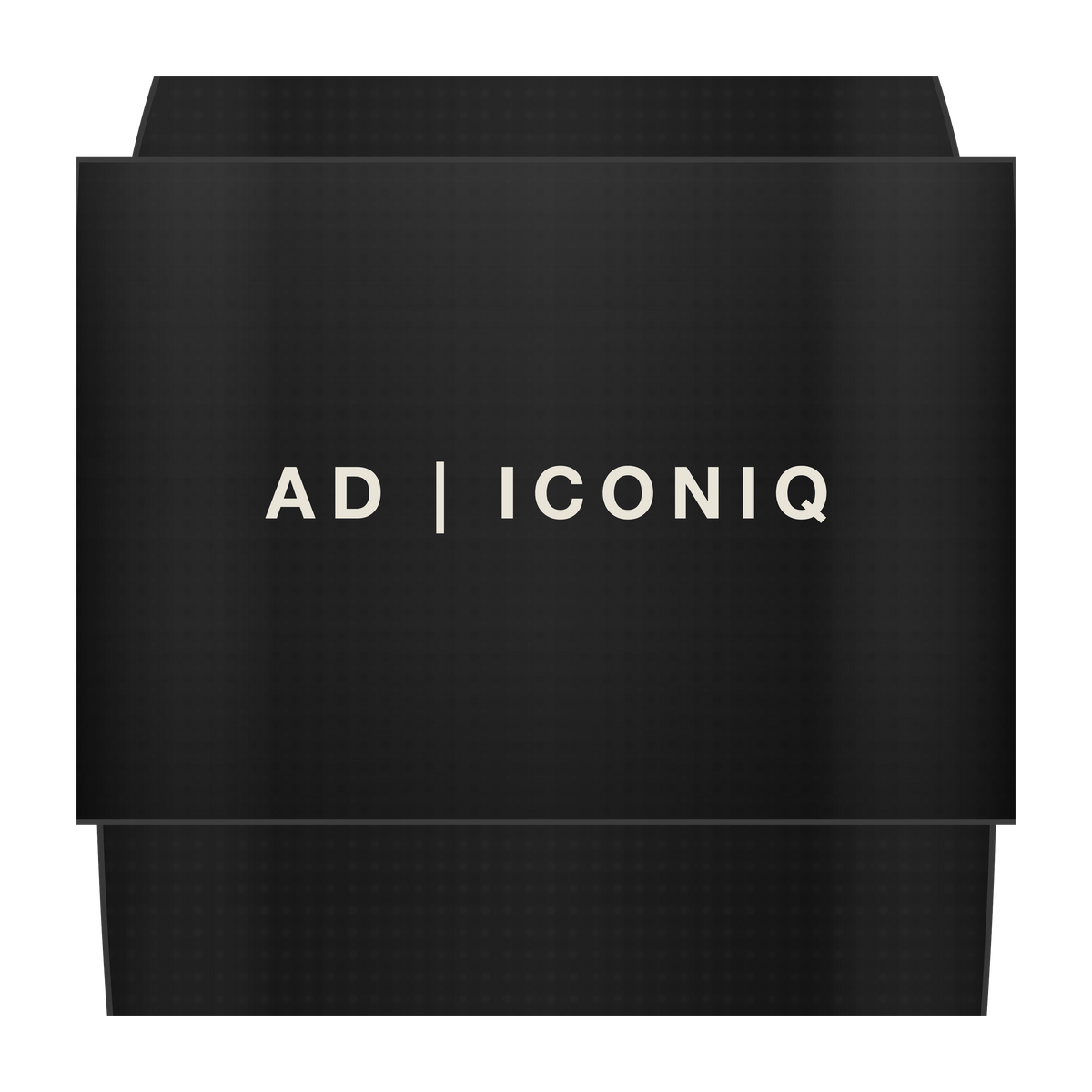 AD | ICONIQ VOID-R1 Sculptural Recovery Slide — Pitch Black — tongue detail, pre-production visual