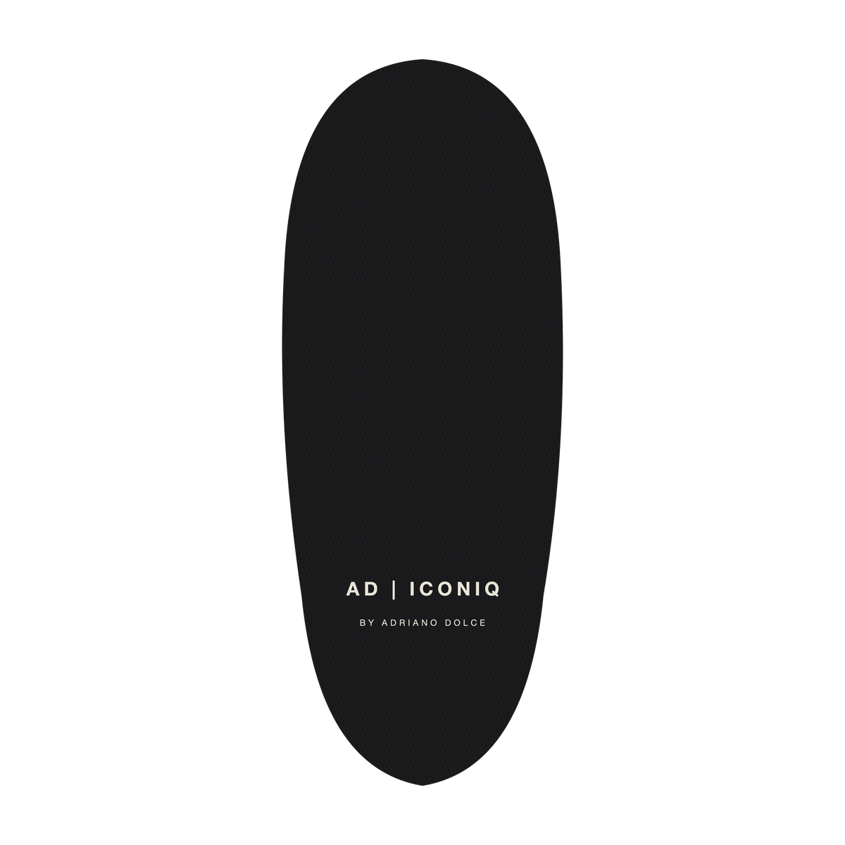 AD | ICONIQ VOID-R1 Sculptural Recovery Slide — Pitch Black — insole, pre-production visual