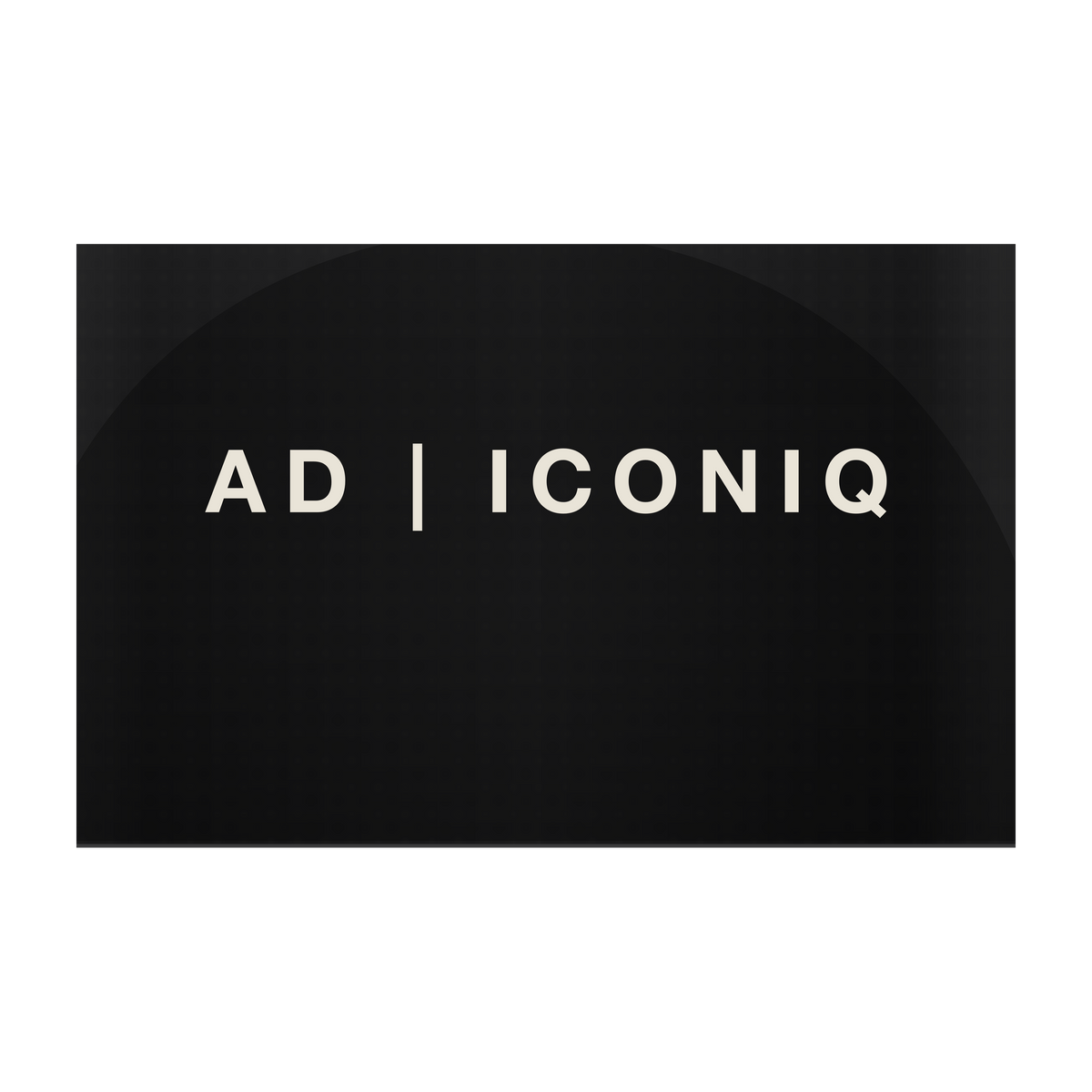 AD | ICONIQ VOID-R1 Sculptural Recovery Slide — Pitch Black — branding detail, pre-production visual