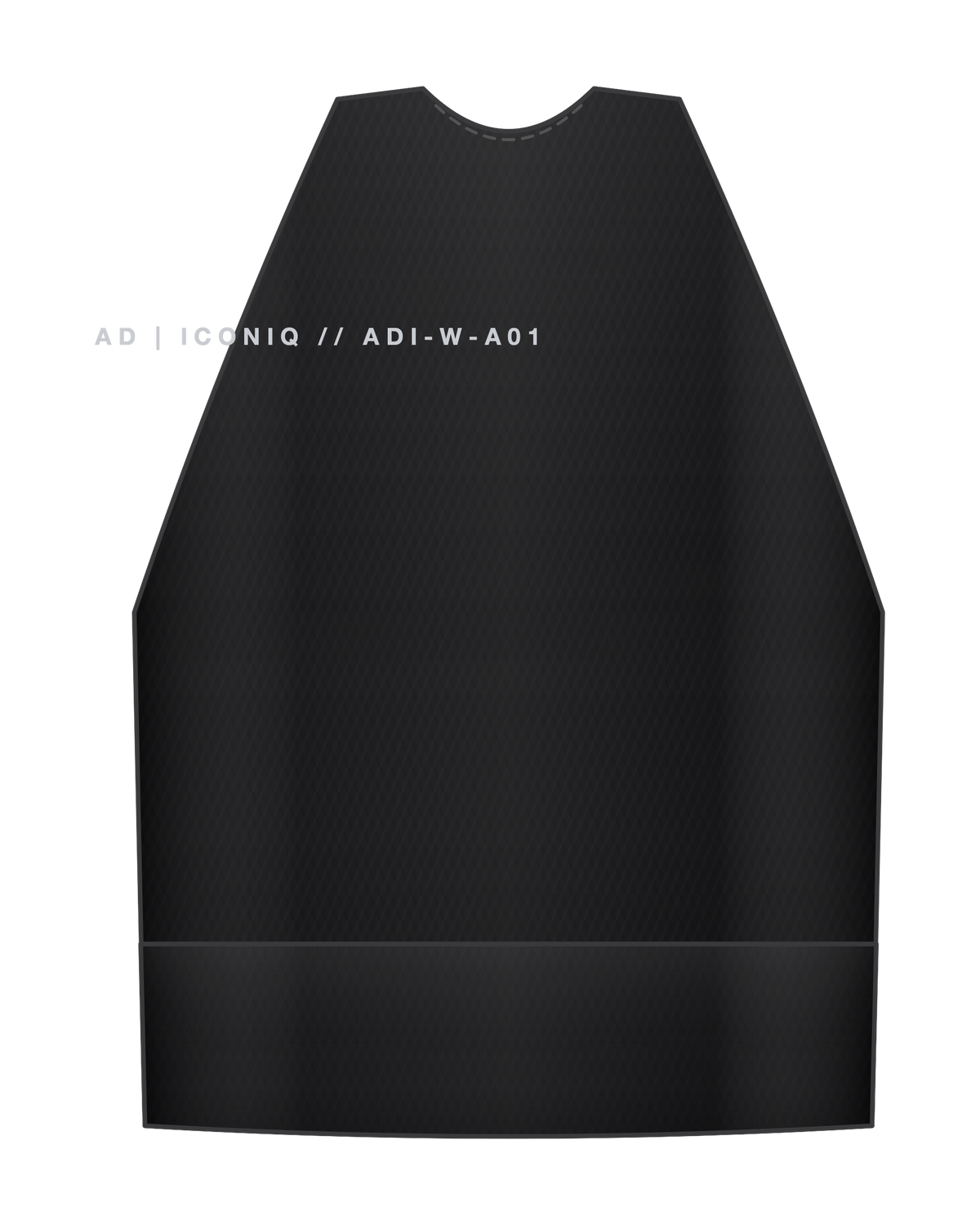 AD | ICONIQ AERO-W01 Sculpted Crop Tank — Void Black — back, pre-production visual