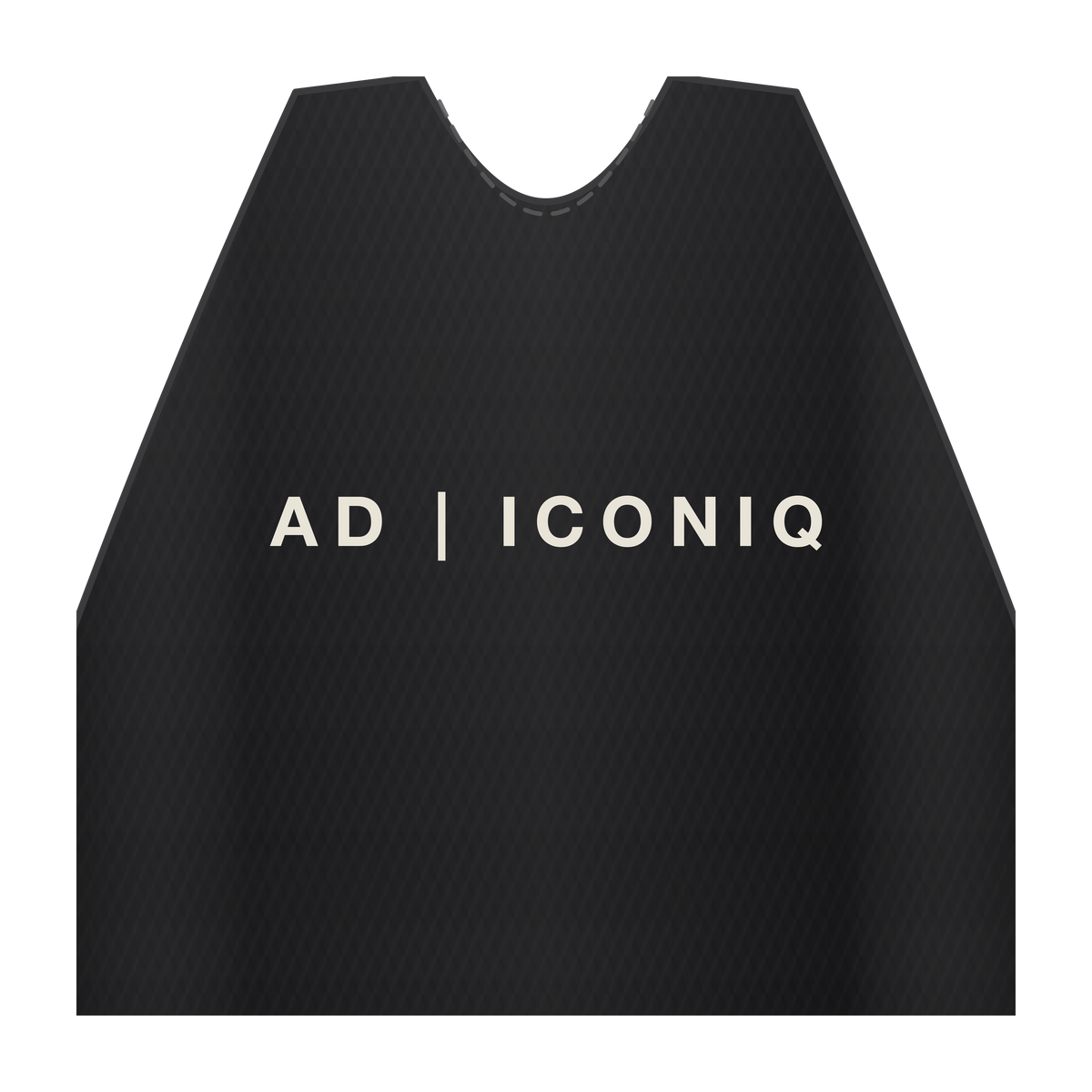 AD | ICONIQ AERO-W01 Sculpted Crop Tank — Void Black — branding detail, pre-production visual