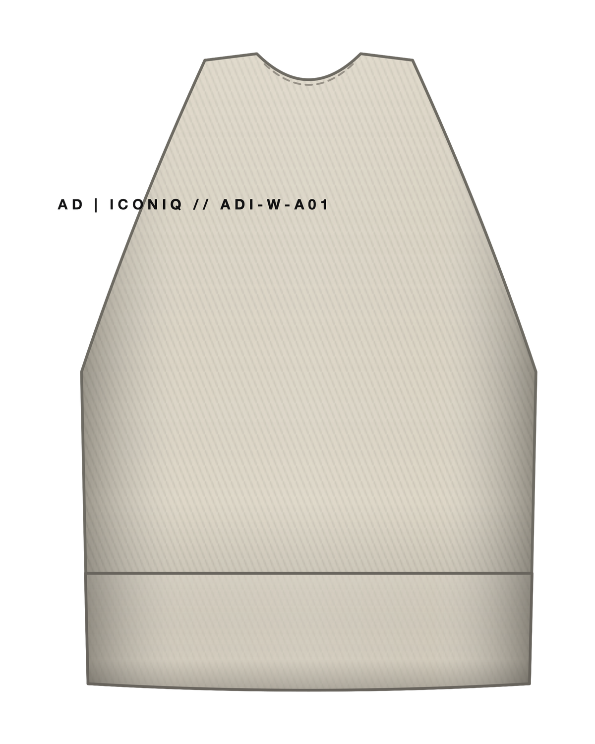 AD | ICONIQ AERO-W01 Sculpted Crop Tank — Raw Bone — back, pre-production visual
