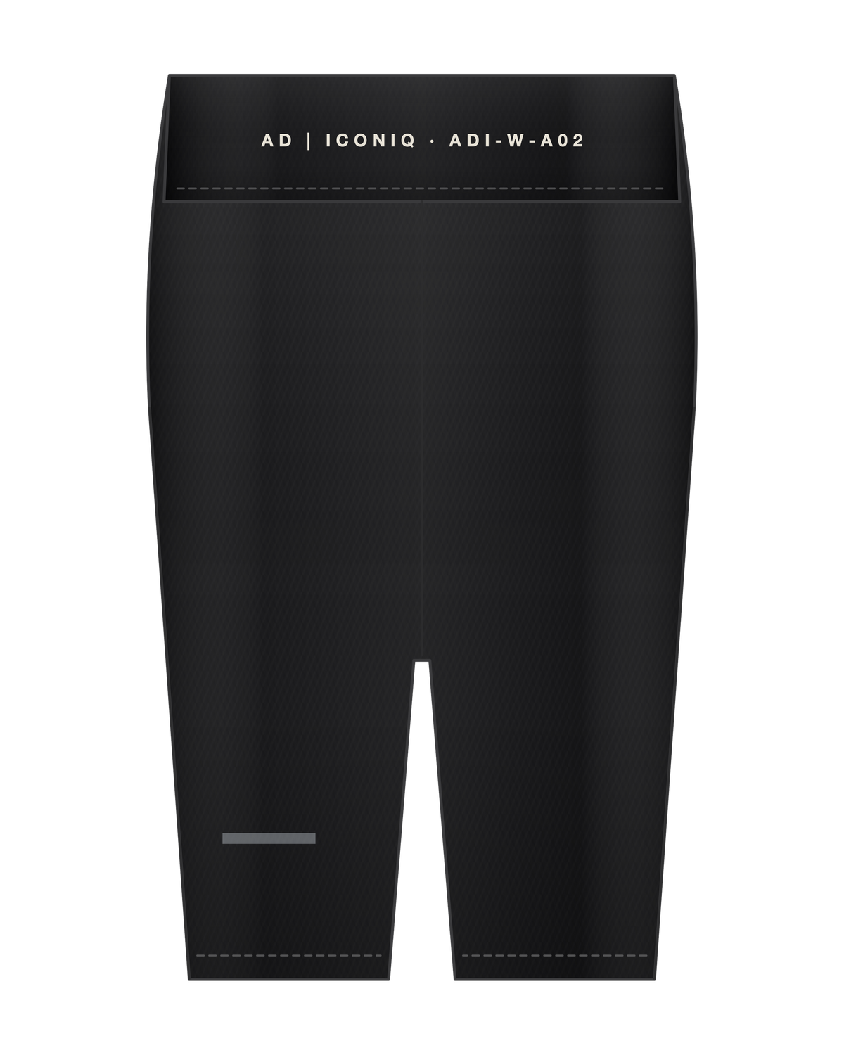 AD | ICONIQ AERO-W02 High-Rise Cadence Biker Short — Void Black — back, pre-production visual