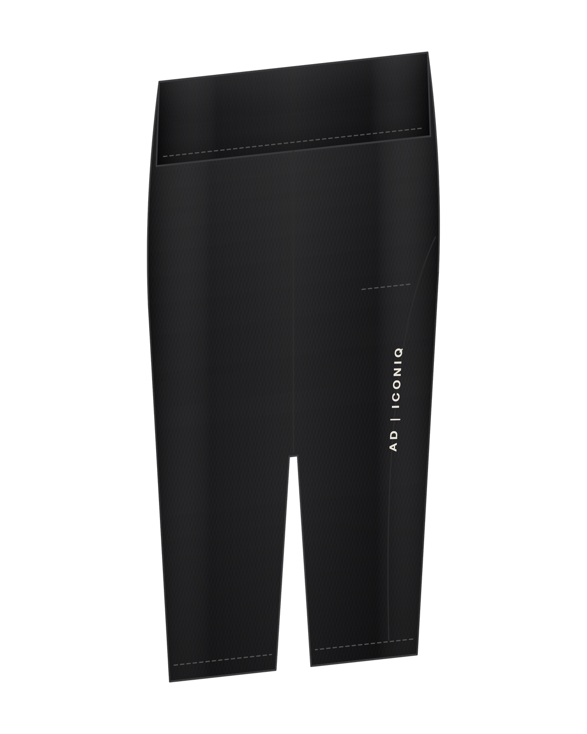 AD | ICONIQ AERO-W02 High-Rise Cadence Biker Short — Void Black — front 3/4, pre-production visual