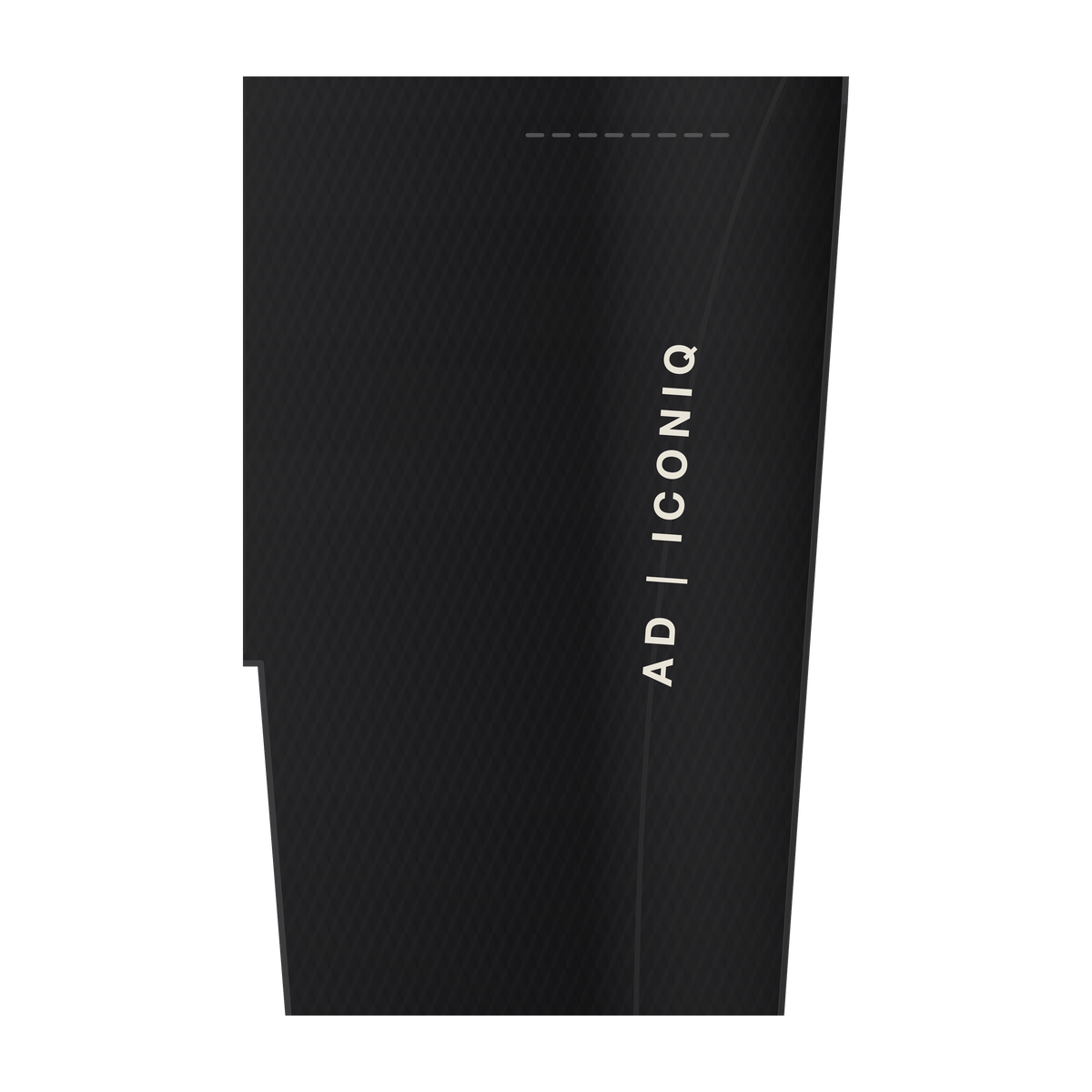 AD | ICONIQ AERO-W02 High-Rise Cadence Biker Short — Void Black — branding detail, pre-production visual