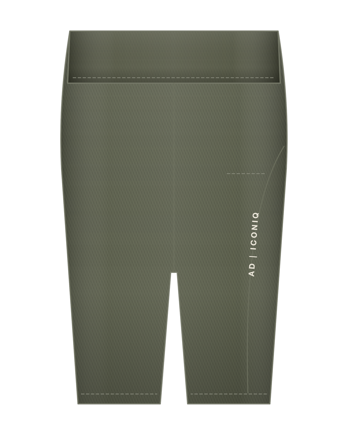AD | ICONIQ AERO-W02 High-Rise Cadence Biker Short — Slate Olive — front, pre-production visual