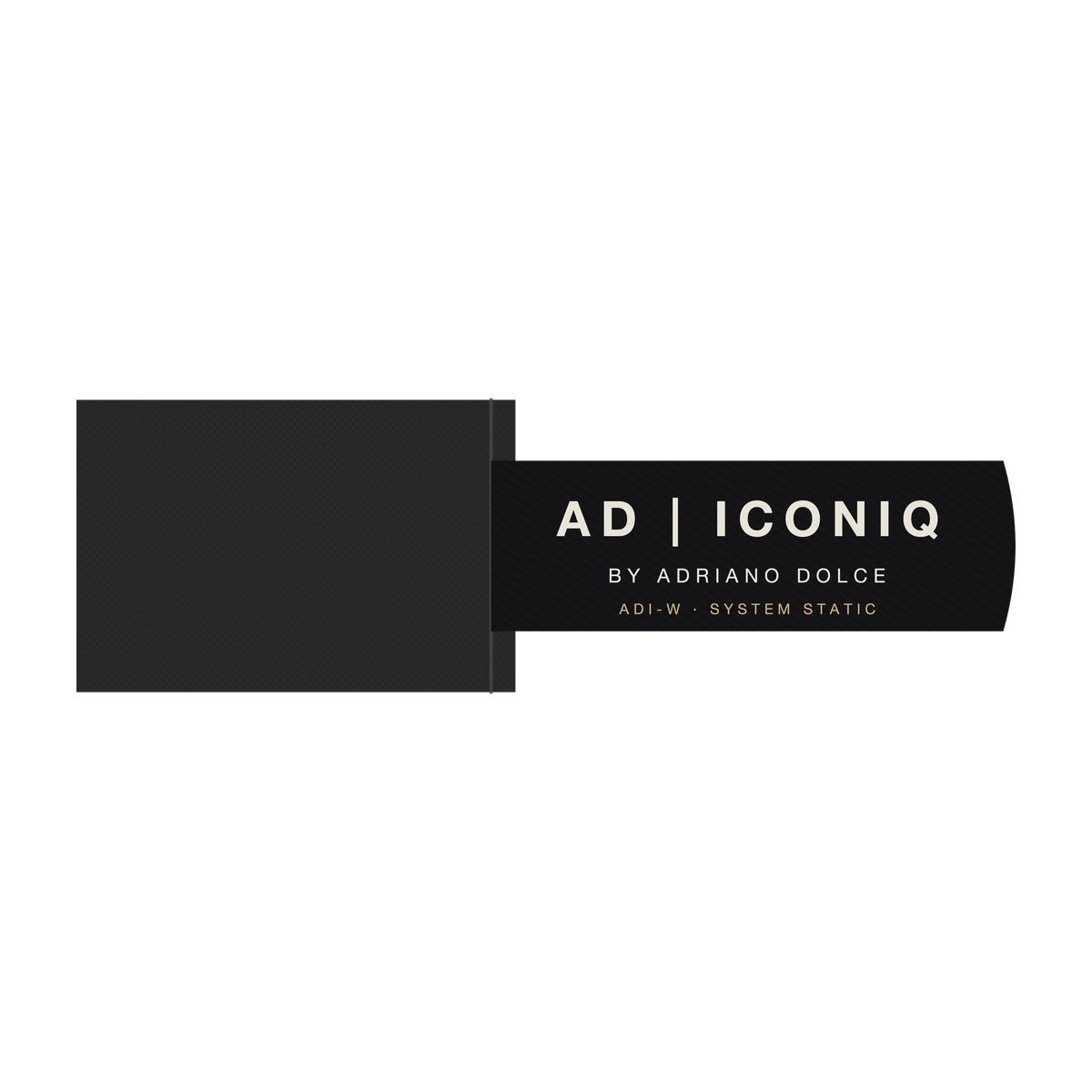 AD | ICONIQ STATIC-W01 Mockneck — proposed outside flag label, pre-production visual