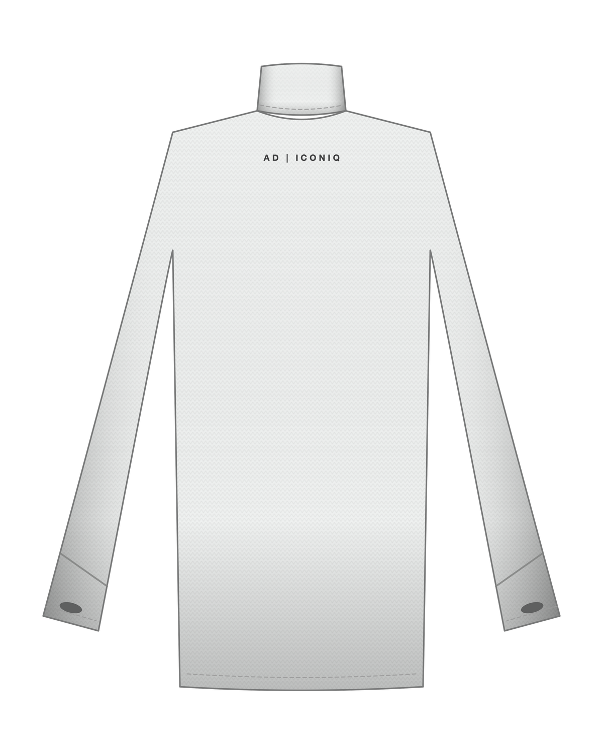 AD | ICONIQ STATIC-W01 Longsleeve Second-Skin Mockneck — Glacial White — back, pre-production visual