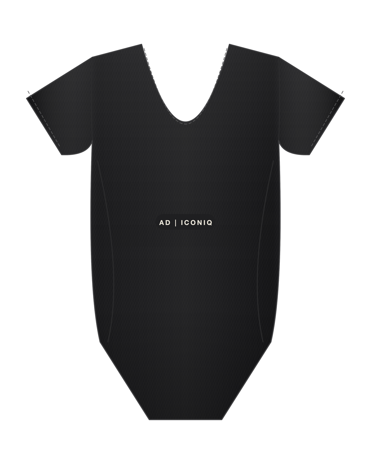 AD | ICONIQ STATIC-W02 Unit-01 Aerodynamic Bodysuit — Void Black — back, pre-production visual