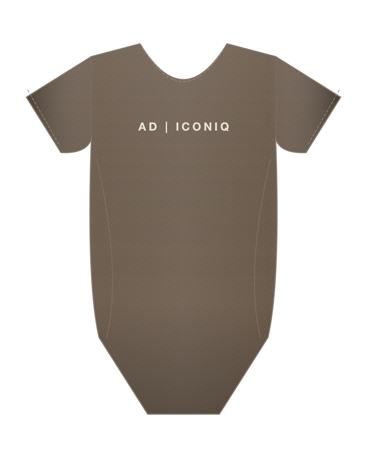 AD | ICONIQ STATIC-W02 Unit-01 Aerodynamic Bodysuit — Ash Umber — front, pre-production visual