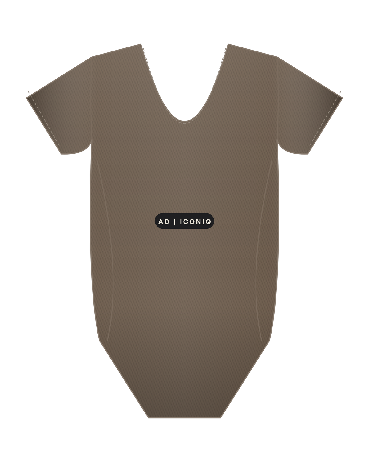 AD | ICONIQ STATIC-W02 Unit-01 Aerodynamic Bodysuit — Ash Umber — back, pre-production visual