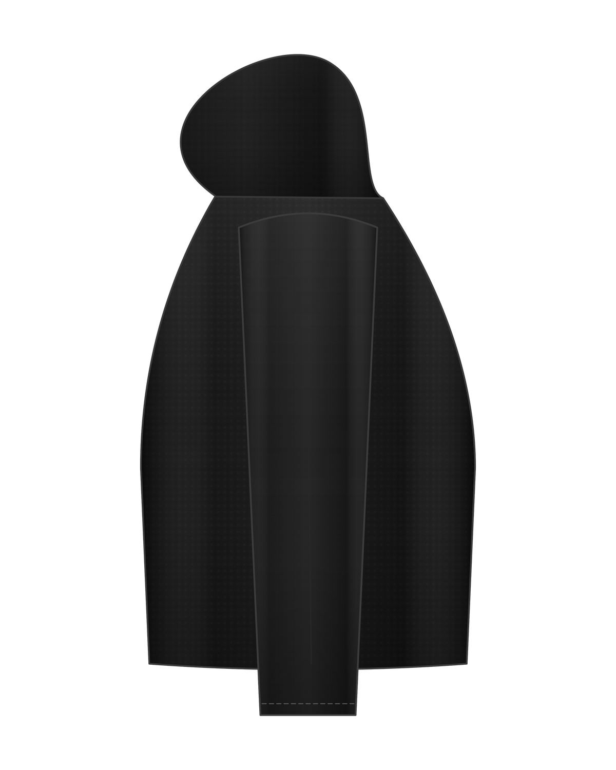 AD | ICONIQ VOID-W01 Cropped Architectural Hoodie — Pitch Black — side, pre-production visual
