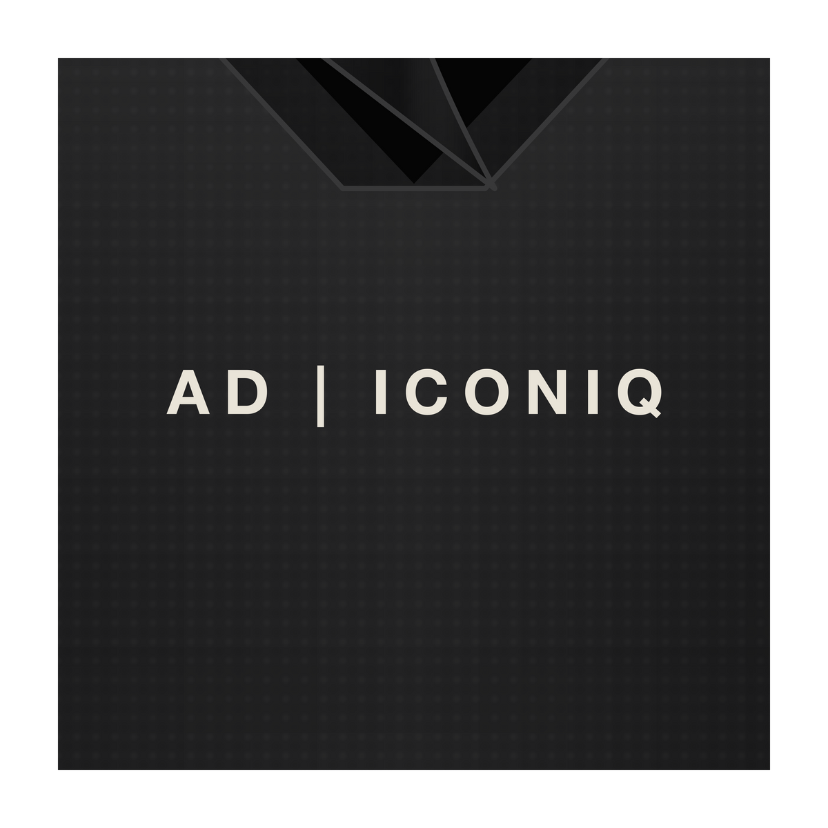 AD | ICONIQ VOID-W01 Cropped Architectural Hoodie — Pitch Black — branding detail, pre-production visual