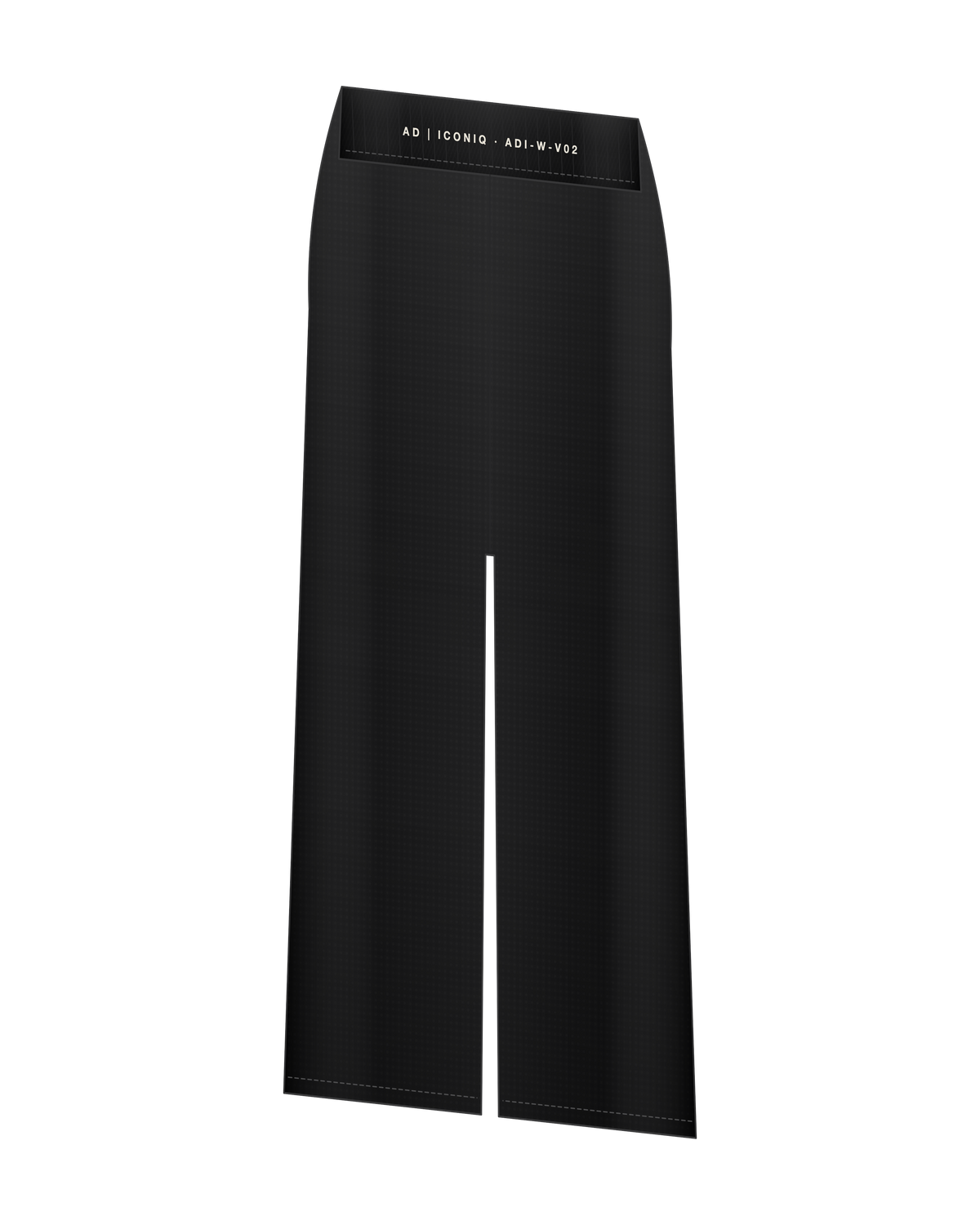 AD | ICONIQ VOID-W02 Wide-Leg Relaxed Lounge Pant — Pitch Black — back 3/4, pre-production visual