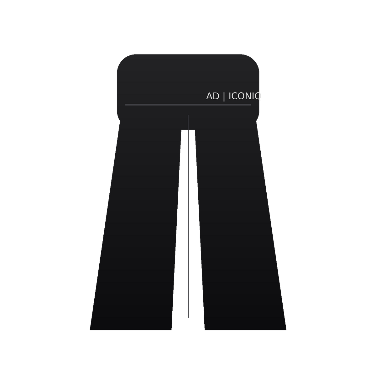 AD ICONIQ VOID-W02 Wide-Leg Relaxed Lounge Pant, front transparent pre-production mockup