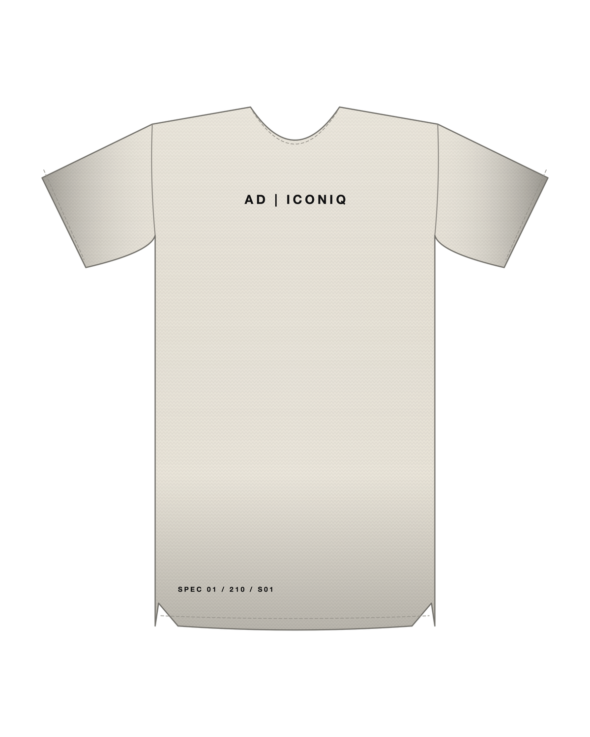 AD | ICONIQ AERO-01 Raw-Edge Tech Shell Short Sleeve — Bone / Chalk — front, pre-production visual
