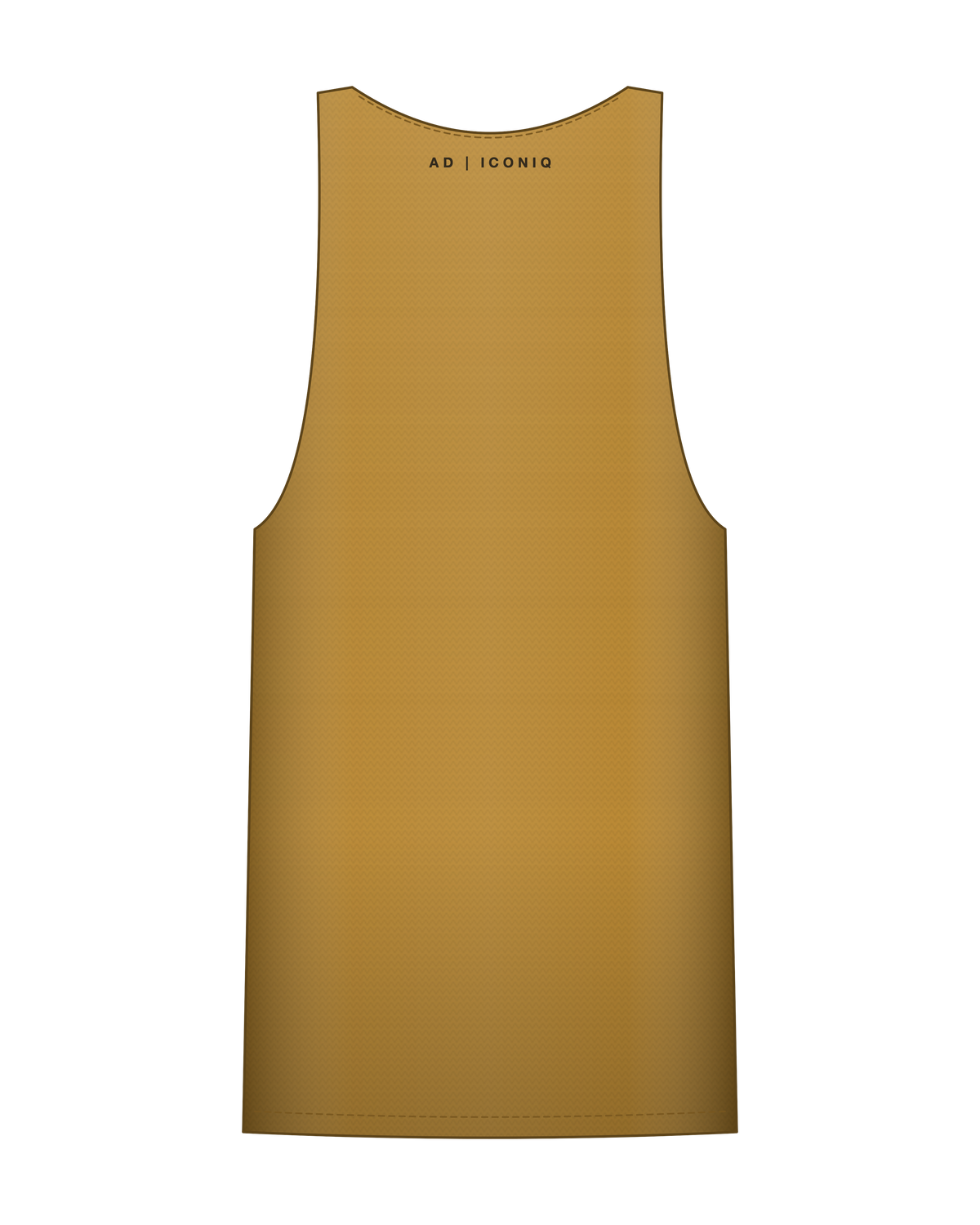 AD | ICONIQ AERO-02 Singlet — Signal Ochre — back, pre-production visual