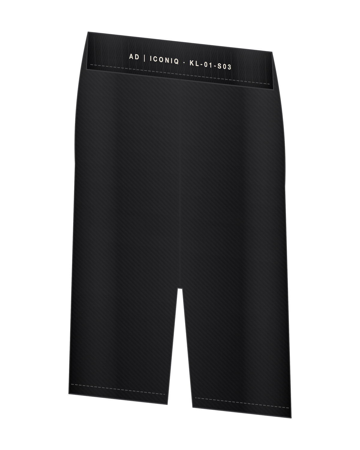 AD | ICONIQ AERO-03 Utility Short — Void Black — back 3/4, pre-production visual