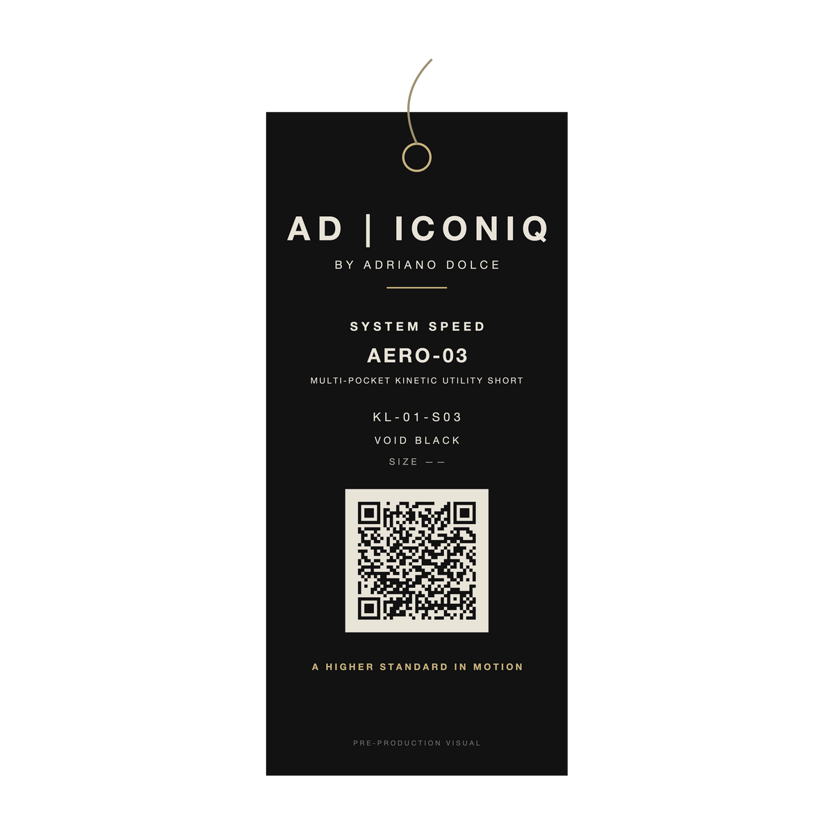 AD | ICONIQ AERO-03 — proposed hangtag, pre-production visual