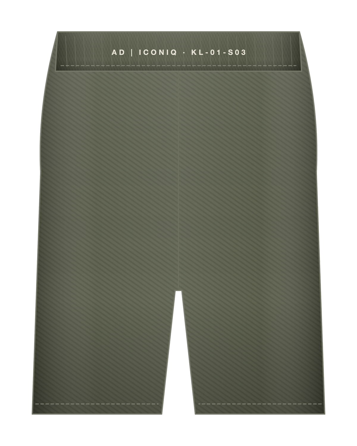 AD | ICONIQ AERO-03 Utility Short — Slate Olive — back, pre-production visual