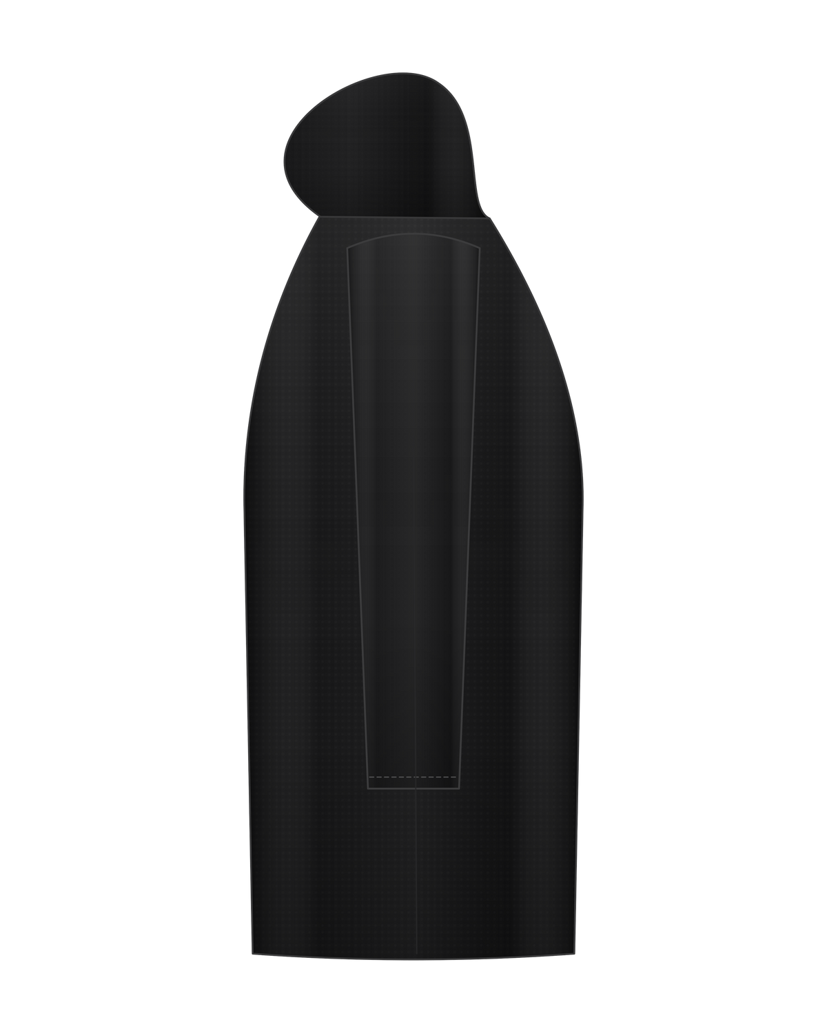 AD | ICONIQ VOID-01 Double-Hood Fleece — Pitch Black — side, pre-production visual