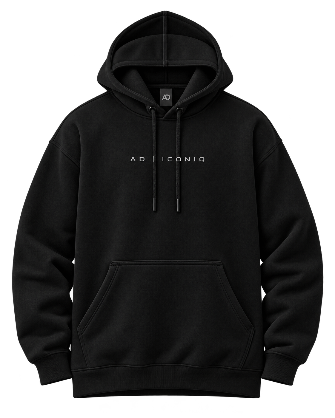AD ICONIQ VOID-01 Sculptural Double-Hood Fleece, front transparent product mockup