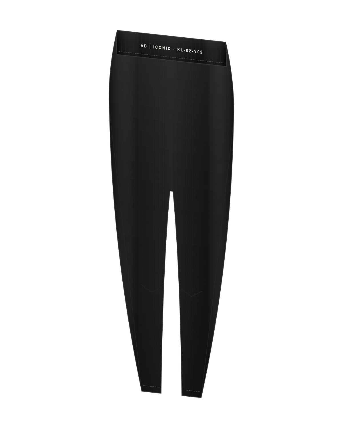 AD | ICONIQ VOID-02 Architectural Tapered Sweatpant — Pitch Black — back 3/4, pre-production visual