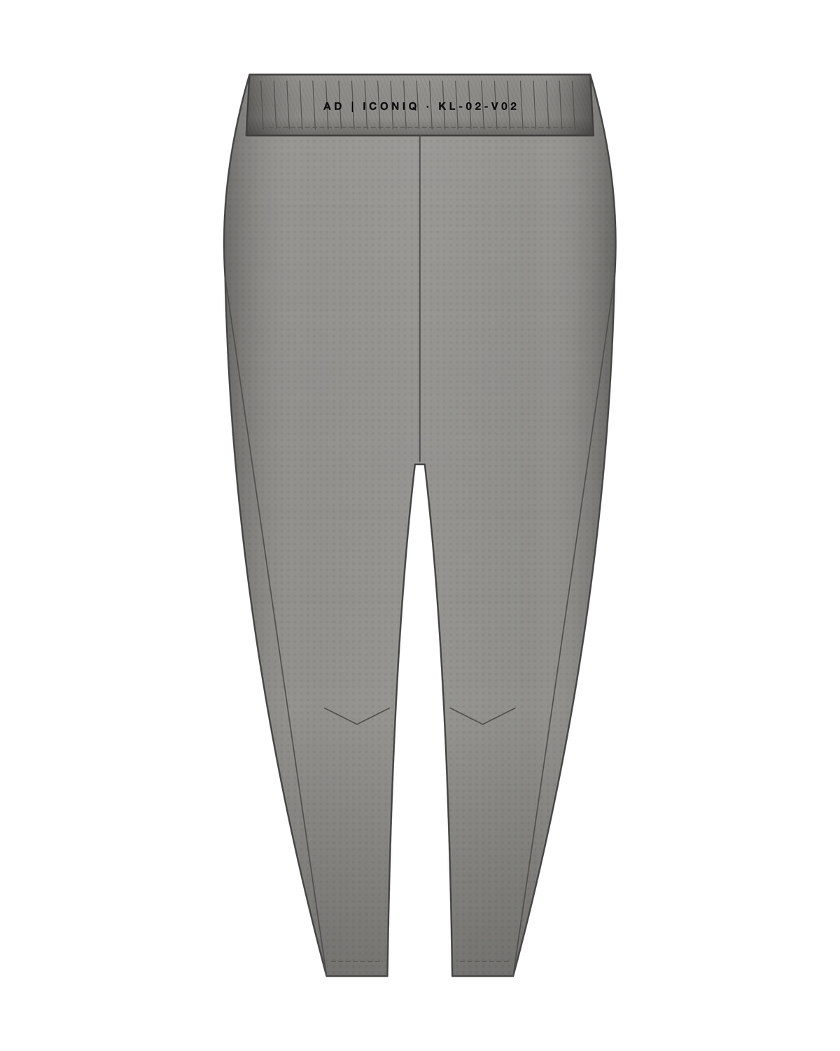 AD | ICONIQ VOID-02 Architectural Tapered Sweatpant — Concrete Grey — back, pre-production visual