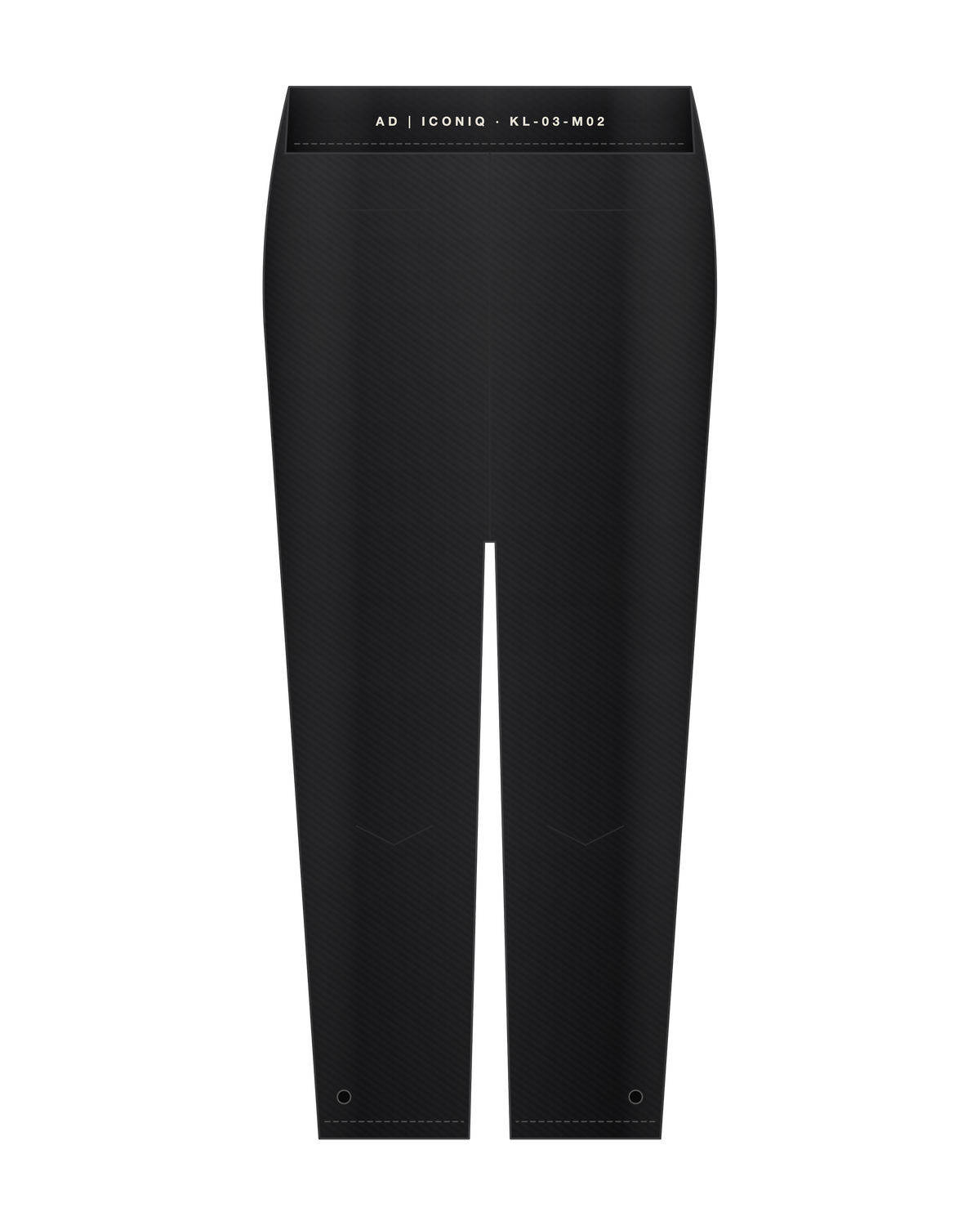 AD | ICONIQ STATIC-02 Relaxed Track Trouser — Void Black — back, pre-production visual