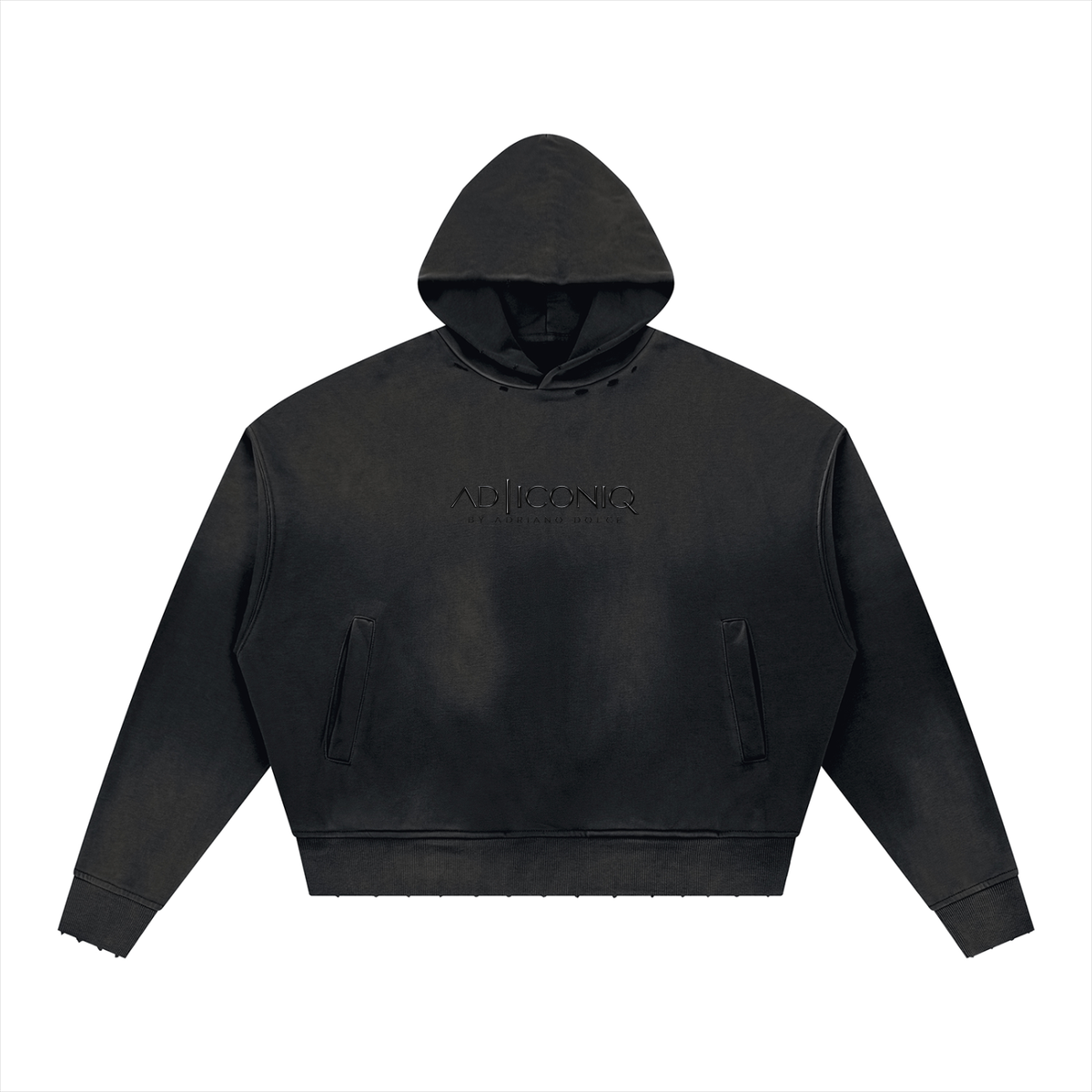 Unisex Sunfade Distressed Boxy Hoodie