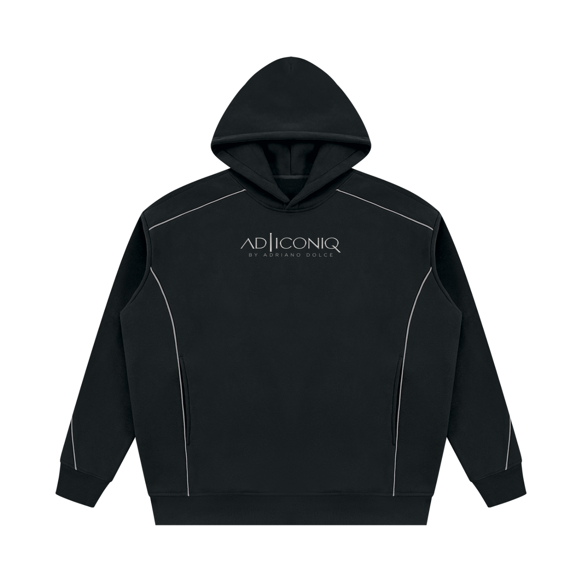 Unisex Oversized Piping Fleece Hoodie