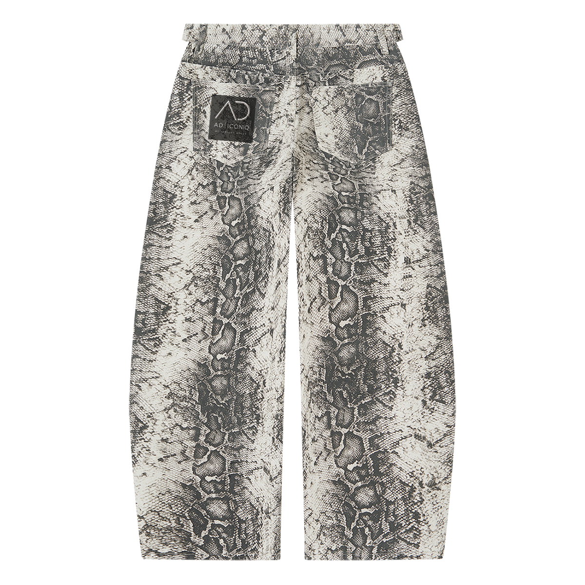 Men's Snake Print Barrel Leg Pants
